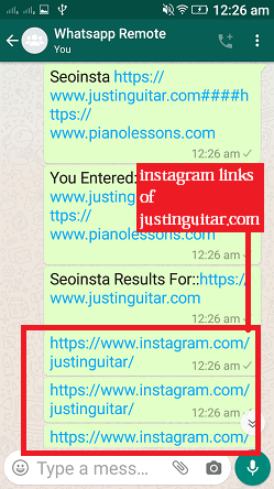 Seoinsta command, whatsapp cloud remote